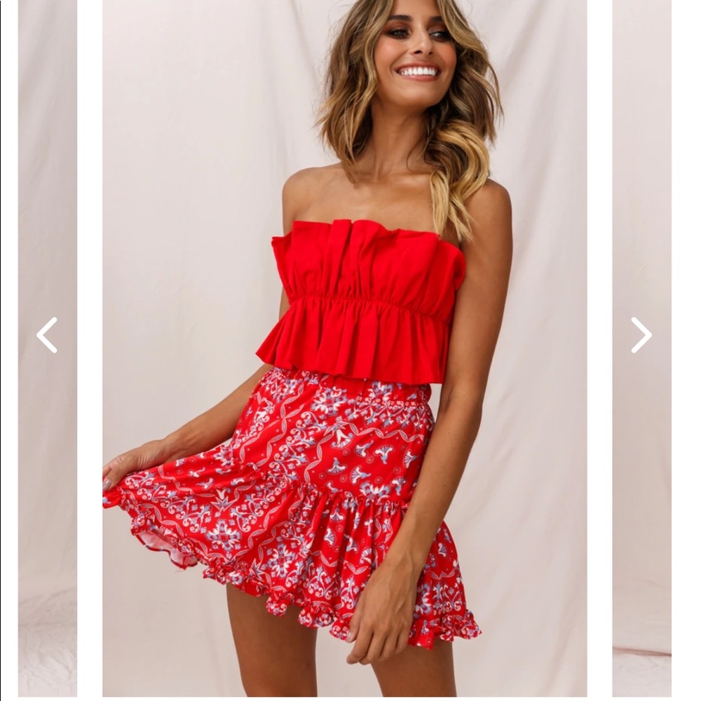 Selfie Leslie ALEXI MINI SKIRT RED size small AU 8